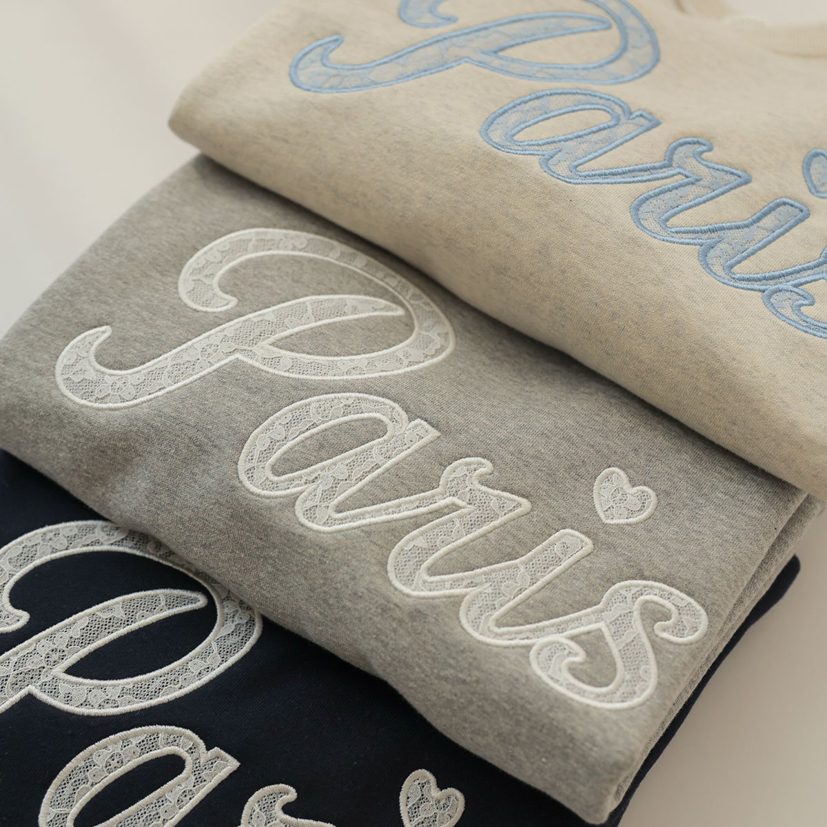 Lace Paris embroidered man-to-man