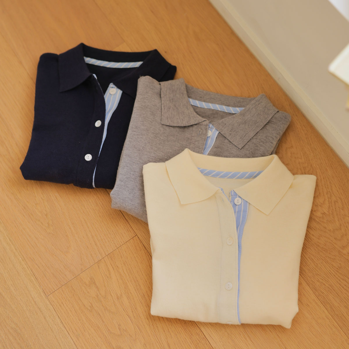 Striped color cardigan