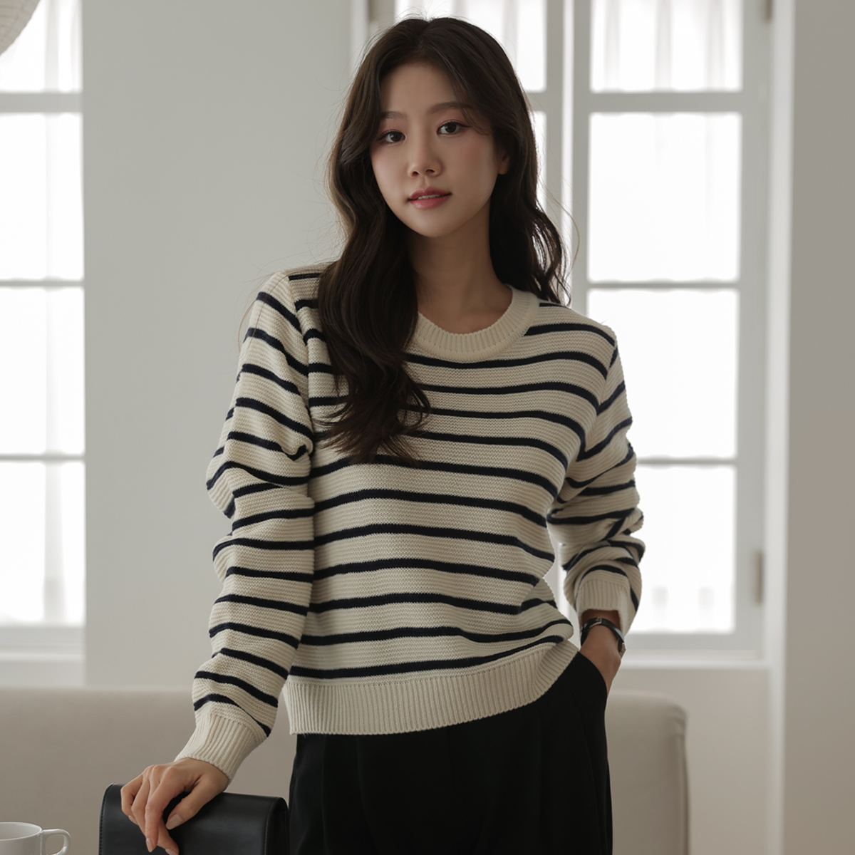 <b>[Limited Quantity SALE]</b> <b>[Made]</b> Linouve Double Stripe Knit