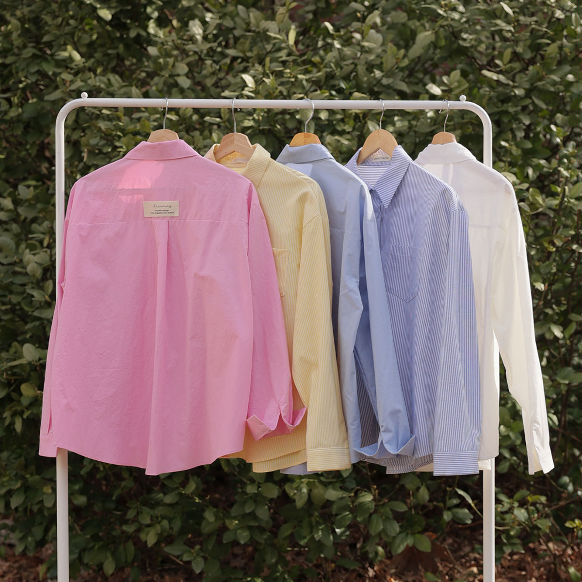 Color shirt with patch detail