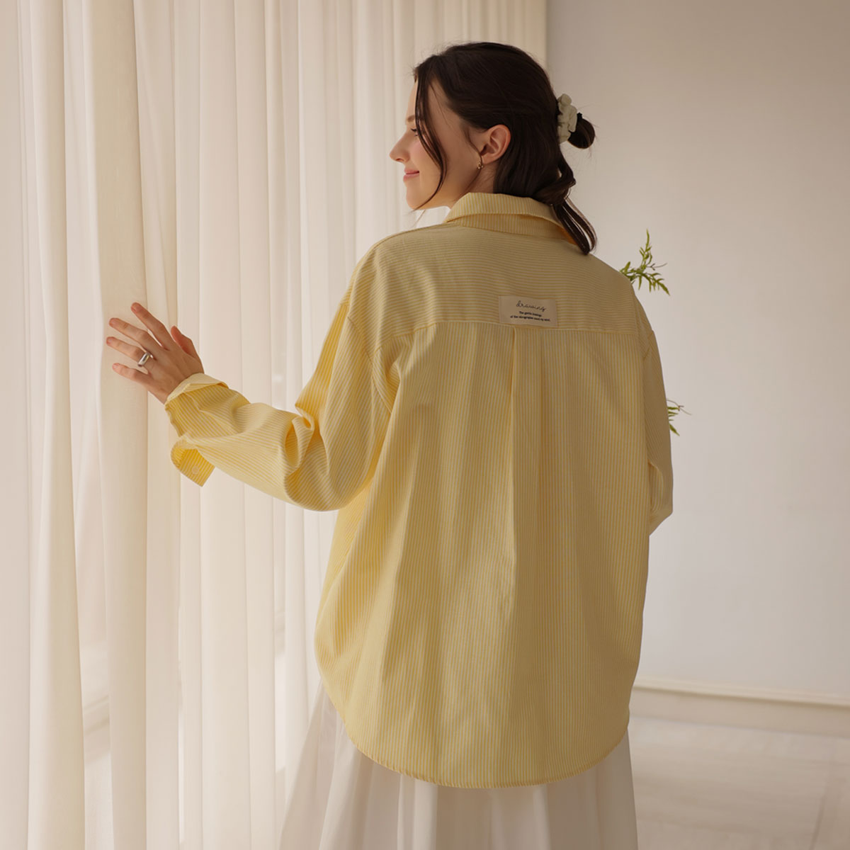 Color shirt with patch detail