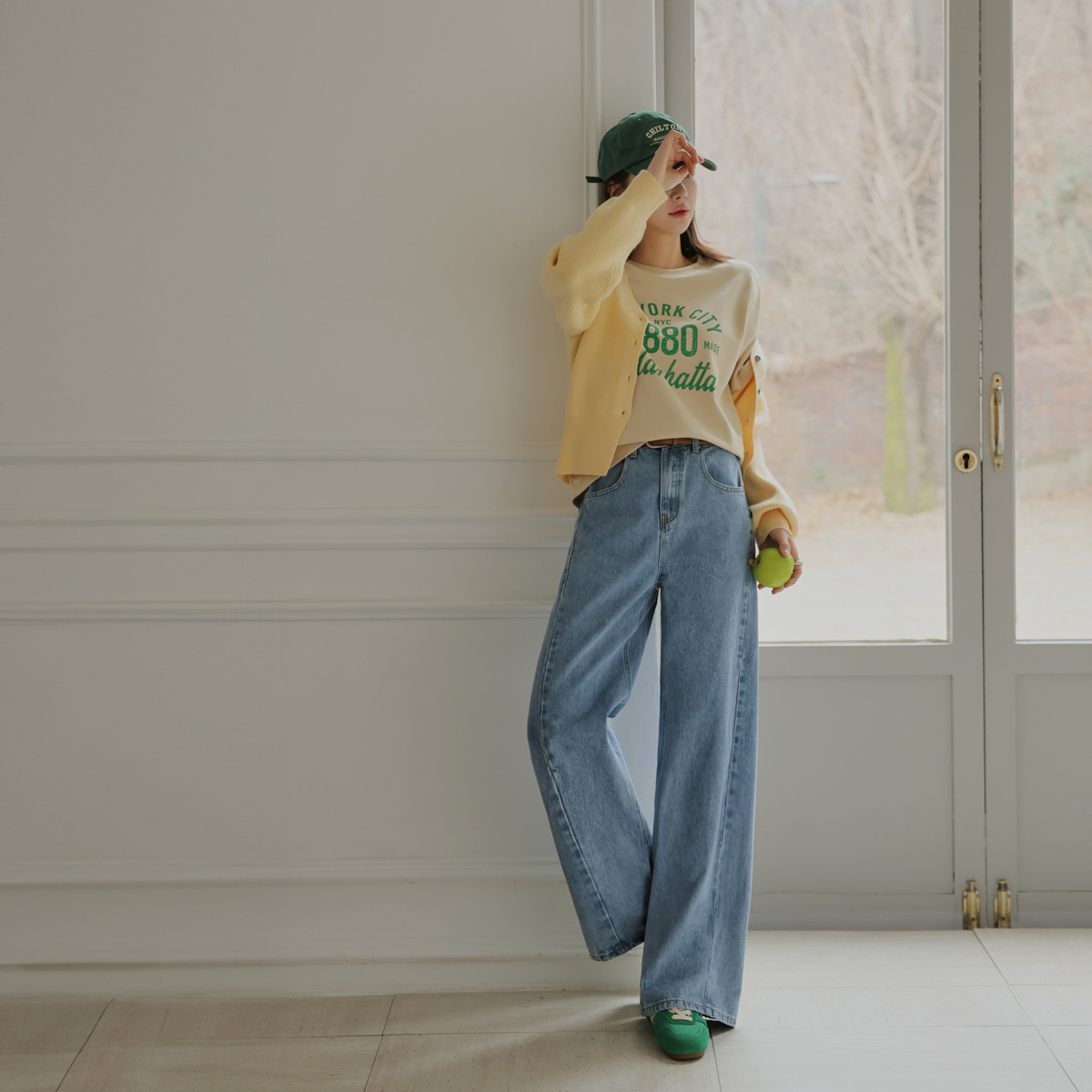 <b>[10,000 copies sold🏆/Harvey cover/Long leg fit]</b> 3-type optical illusion wide denim pants