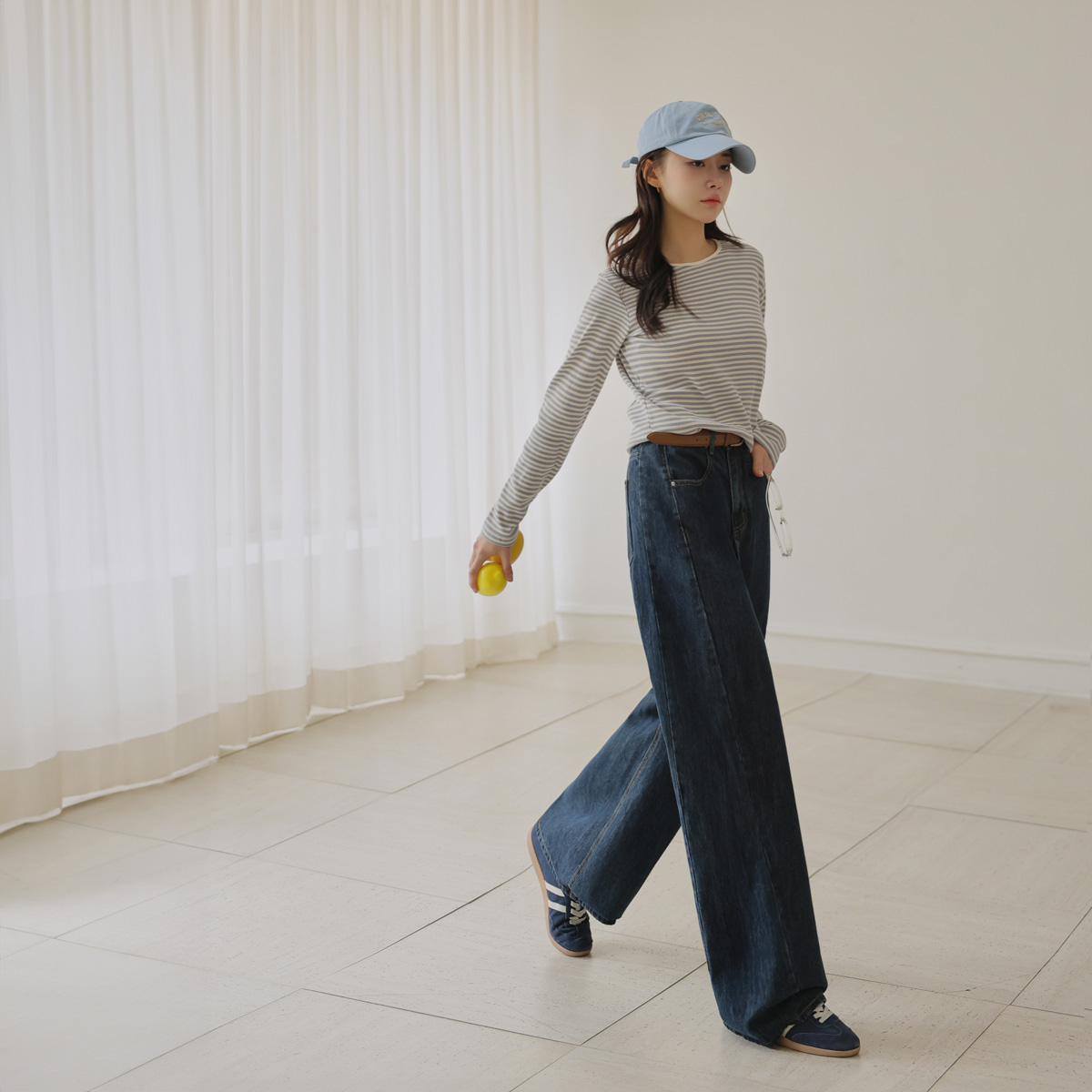 <b>[10,000 copies sold🏆/Harvey cover/Long leg fit]</b> 3-type optical illusion wide denim pants