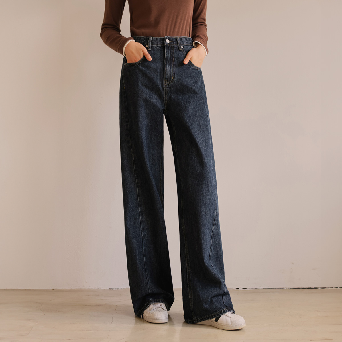 <b>[10,000 copies sold🏆/Harvey cover/Long leg fit]</b> 3-type optical illusion wide denim pants