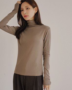 <b>[Limited Quantity SALE]</b> Lyocell Silky High Neck T-Shirt