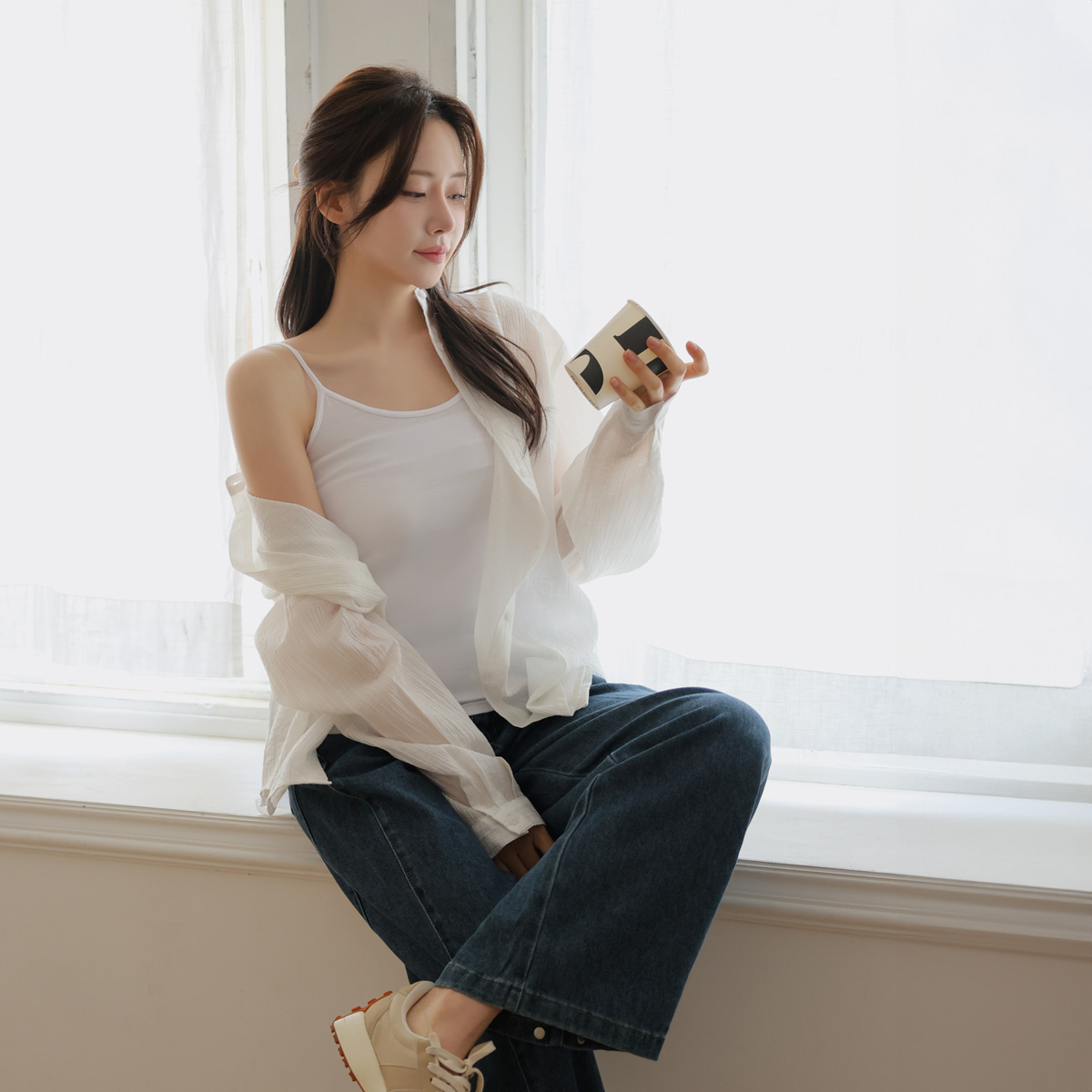 <b>[Special 2-piece special price]</b> Cotton span basic 2-piece set