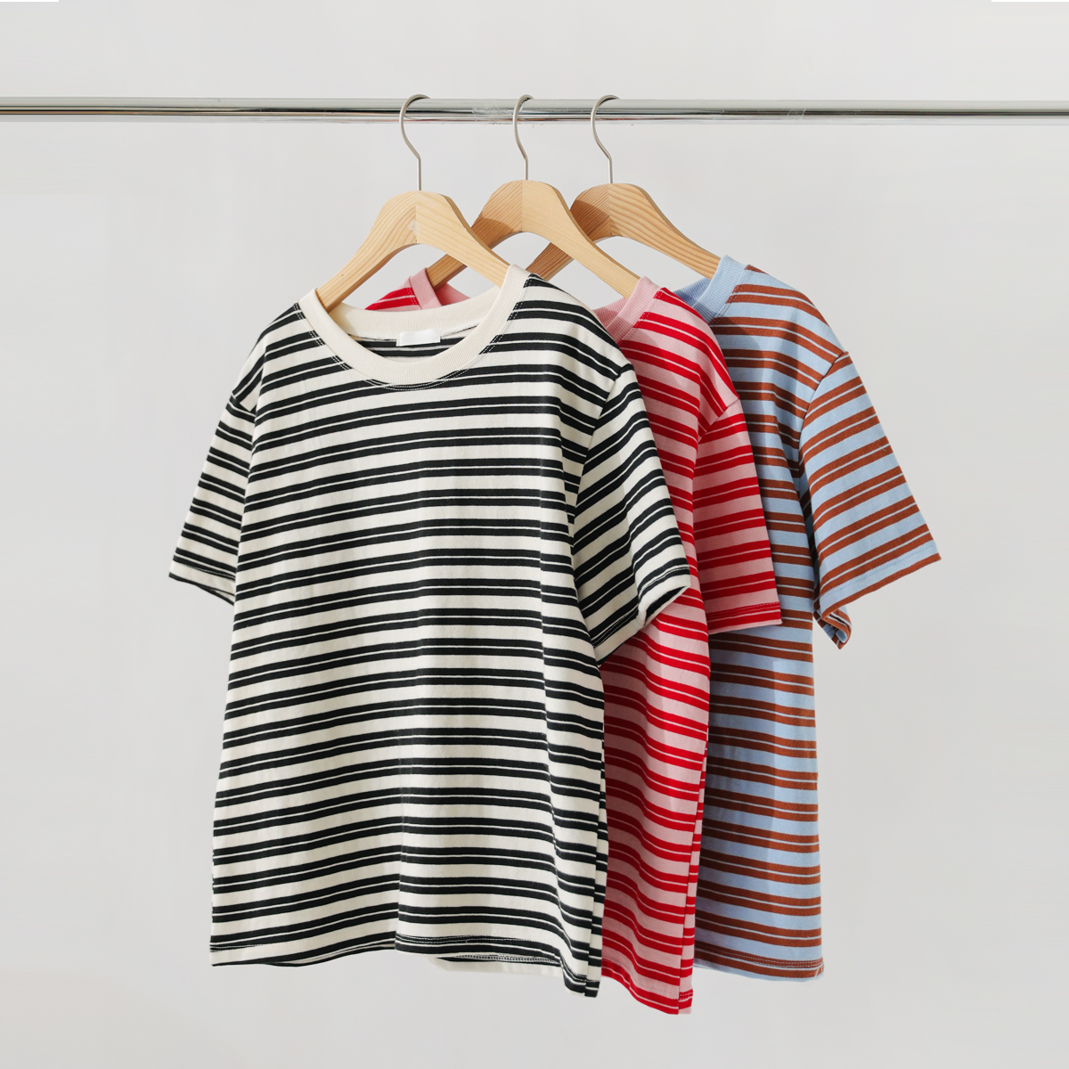 Cotton color block short-sleeved T-shirt