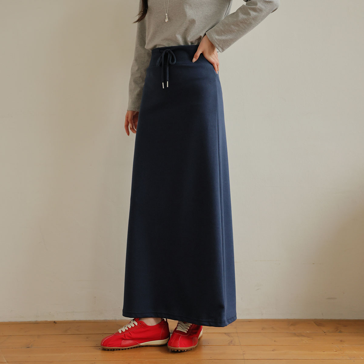 Flaccid Covering Spandex Long Skirt