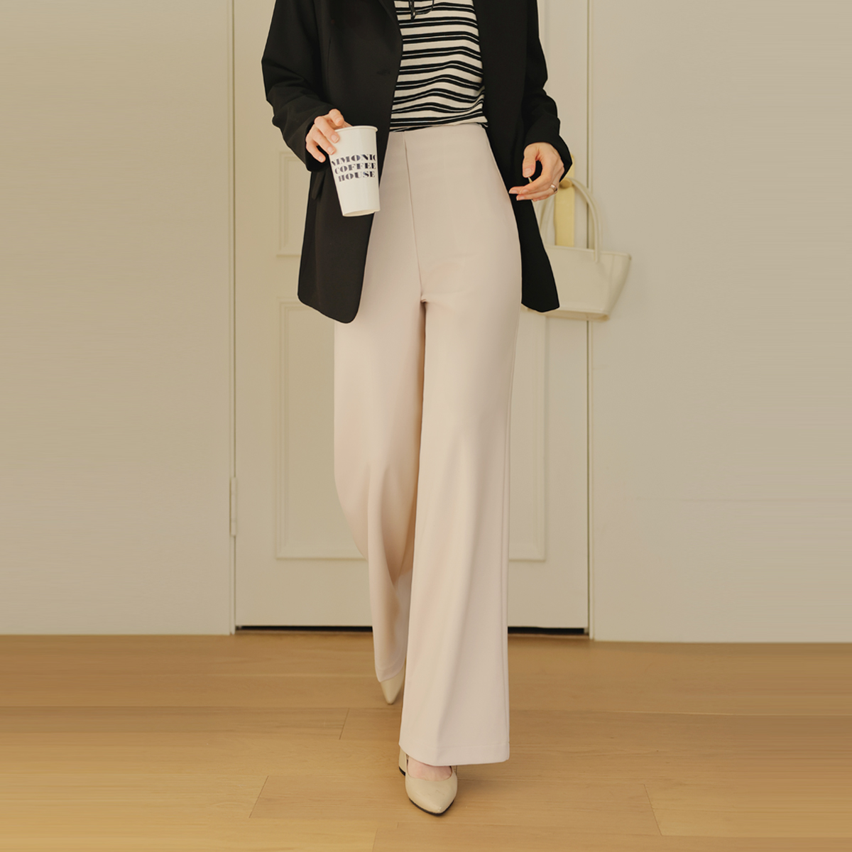 <b>[Made]</b> Belly Cover Mochi High-Waist Slacks