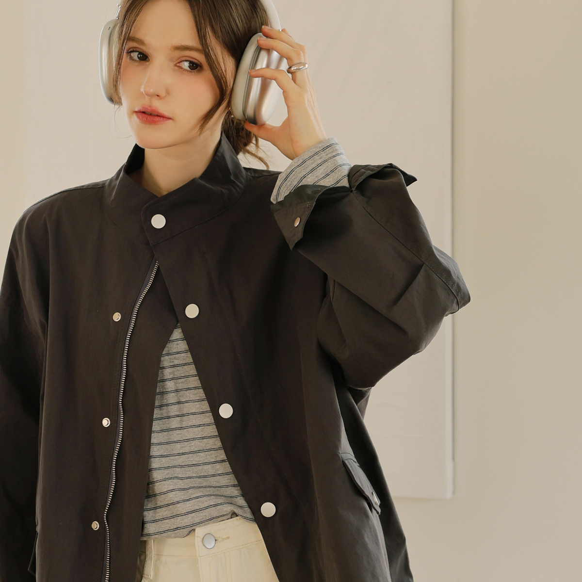 Snap Pocket Highneck Jacket