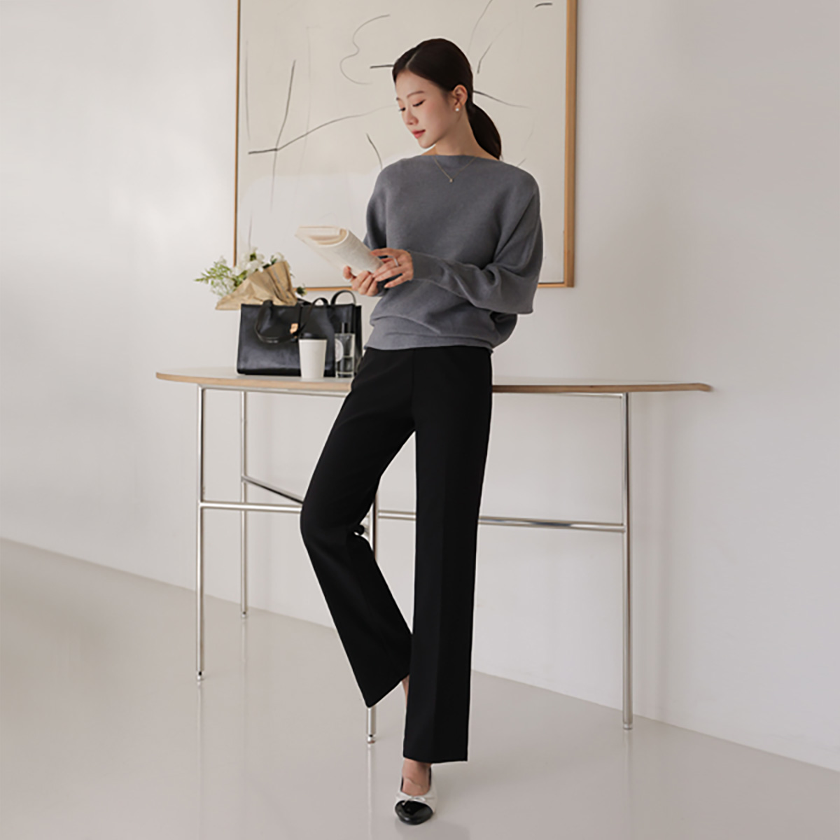 <b>[Special 2-Piece Special Offer]</b> Simple Tension Up Regular Straight Pants