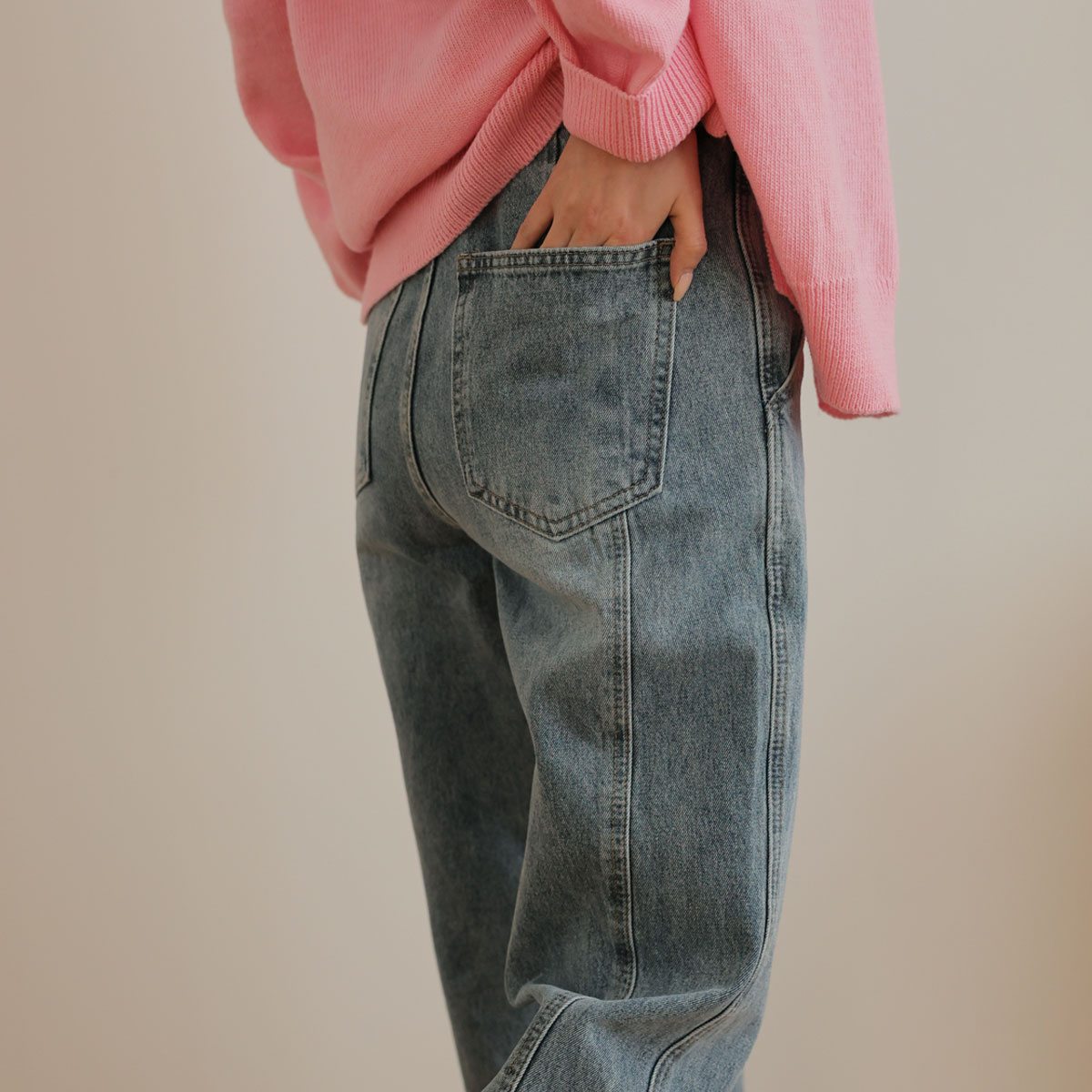 3TYPE back slit wide denim pants