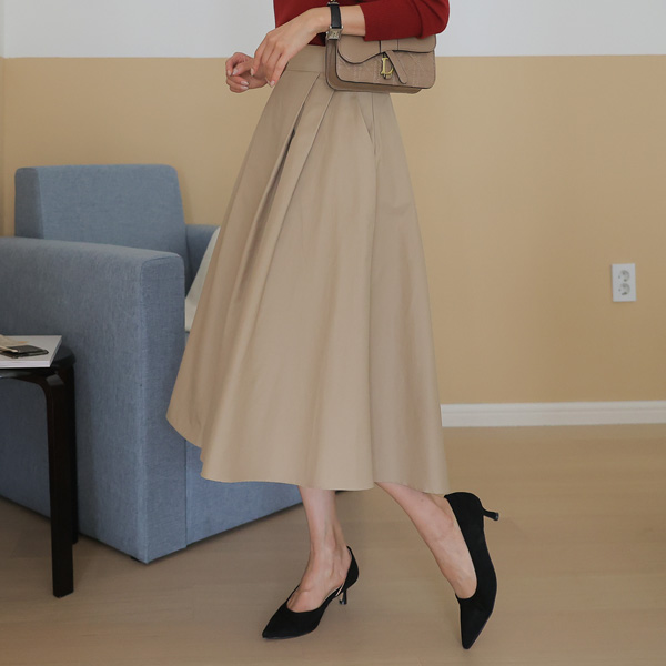 <b>[Limited Quantity SALE]</b> Premier's Solid Pintuck Skirt (ML)