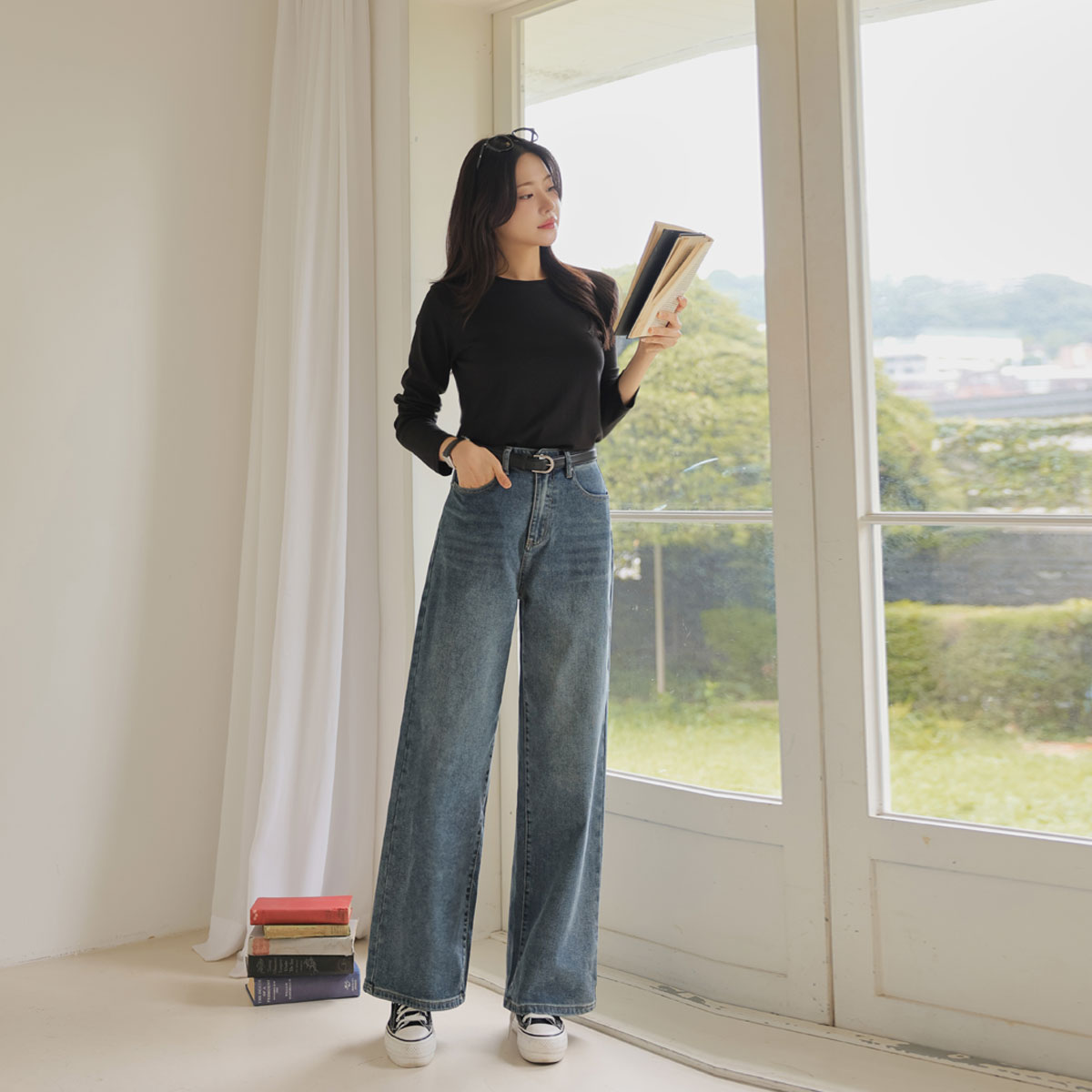 3TYPE Four Seasons Span Semi-Wide Denim Pants