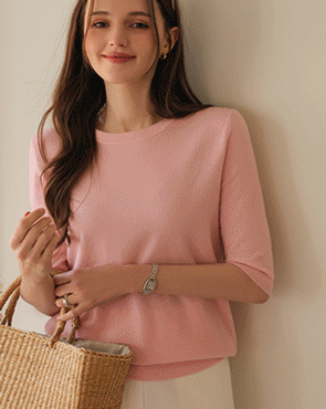 <b>[Limited Quantity SALE]</b> Soft Attachment Round 5/8 Sleeve Knit