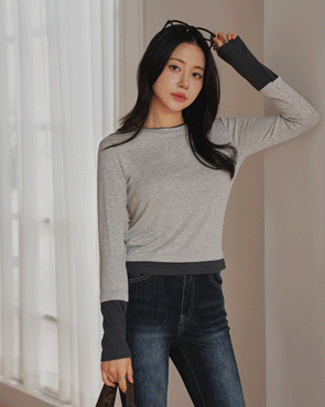 <b>[Limited Quantity SALE]</b> Tangle Color Block Long Sleeve T-Shirt