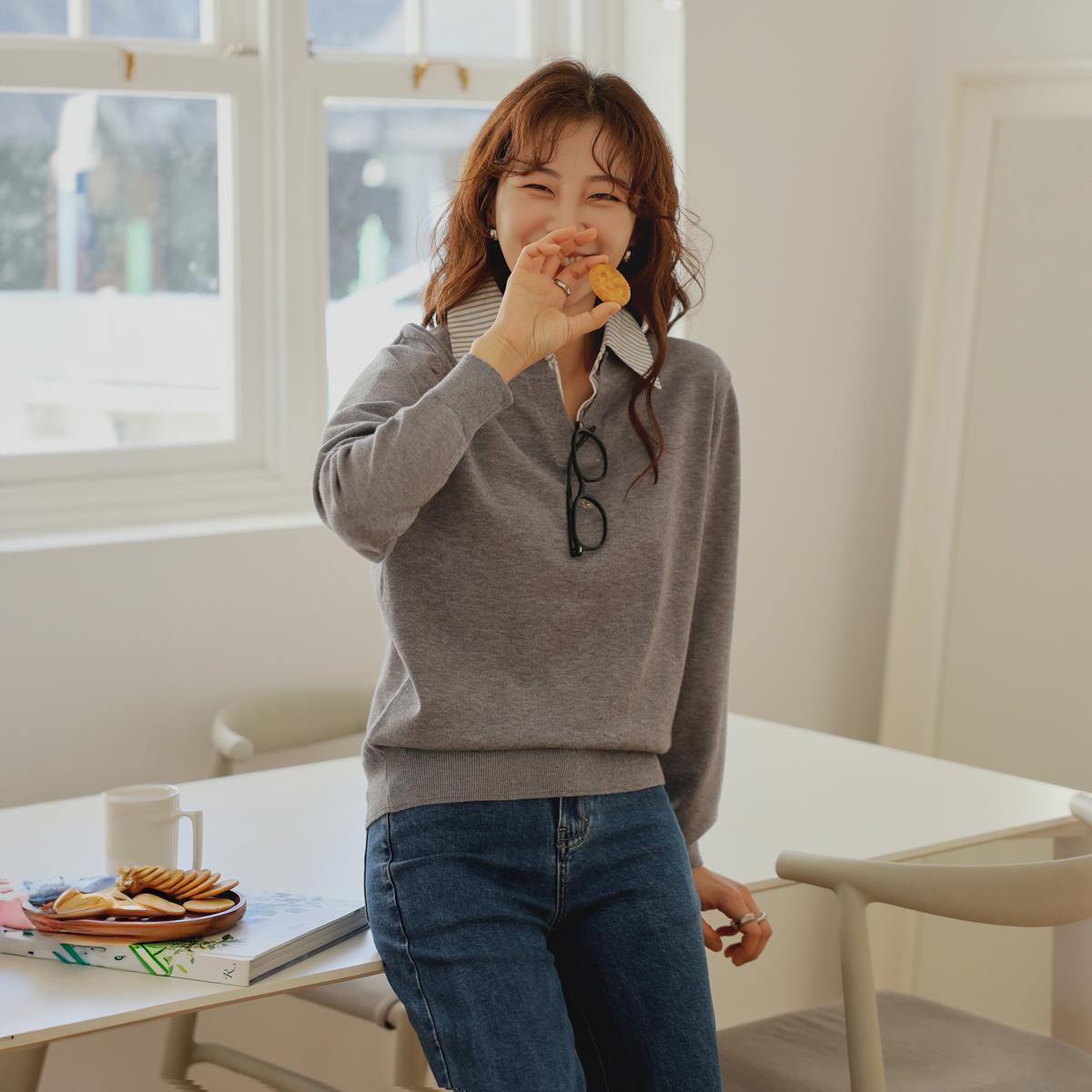 <b>[Limited Quantity SALE]</b> Shirt Layer Carnival Knit