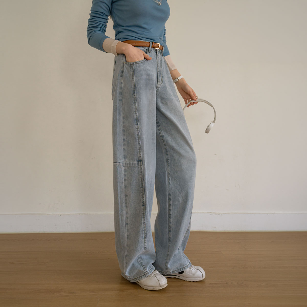 <b>[Limited Time Sale]</b> Save Cut-out Wide Denim Pants