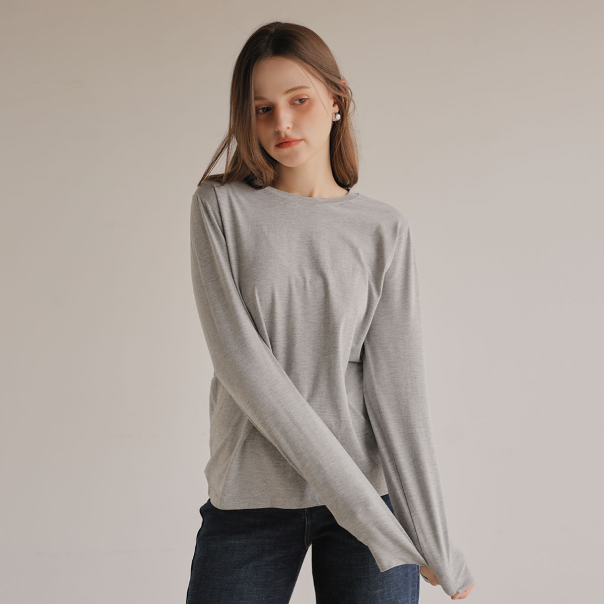 <b>[Limited Quantity SALE]</b> Cotton Span Solid Round Tee