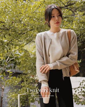 <b>[Limited Quantity SALE]</b> Soft, feminine two-way zip knit
