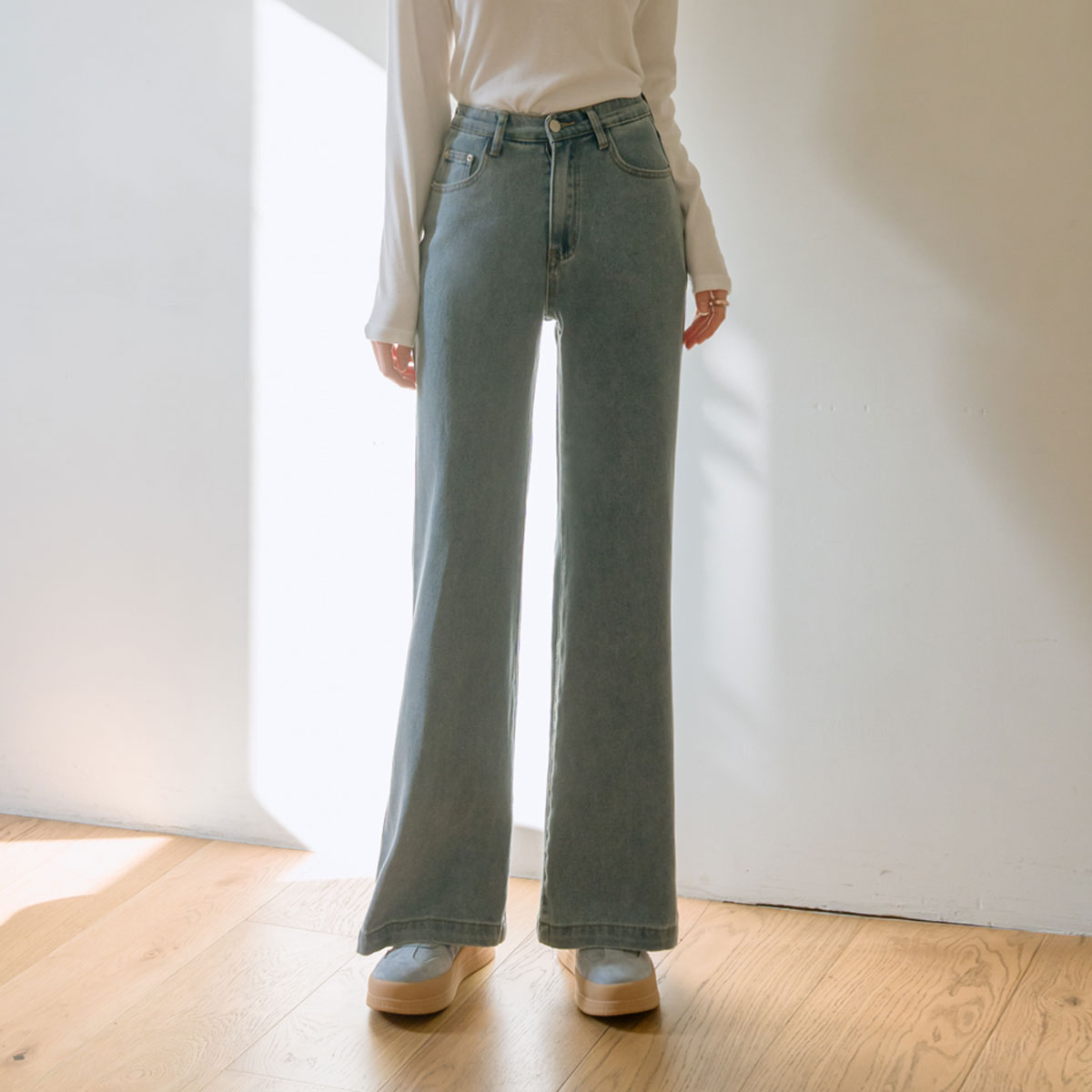 3TYPE Soft Lyocell Wide Bootcut Denim Pants