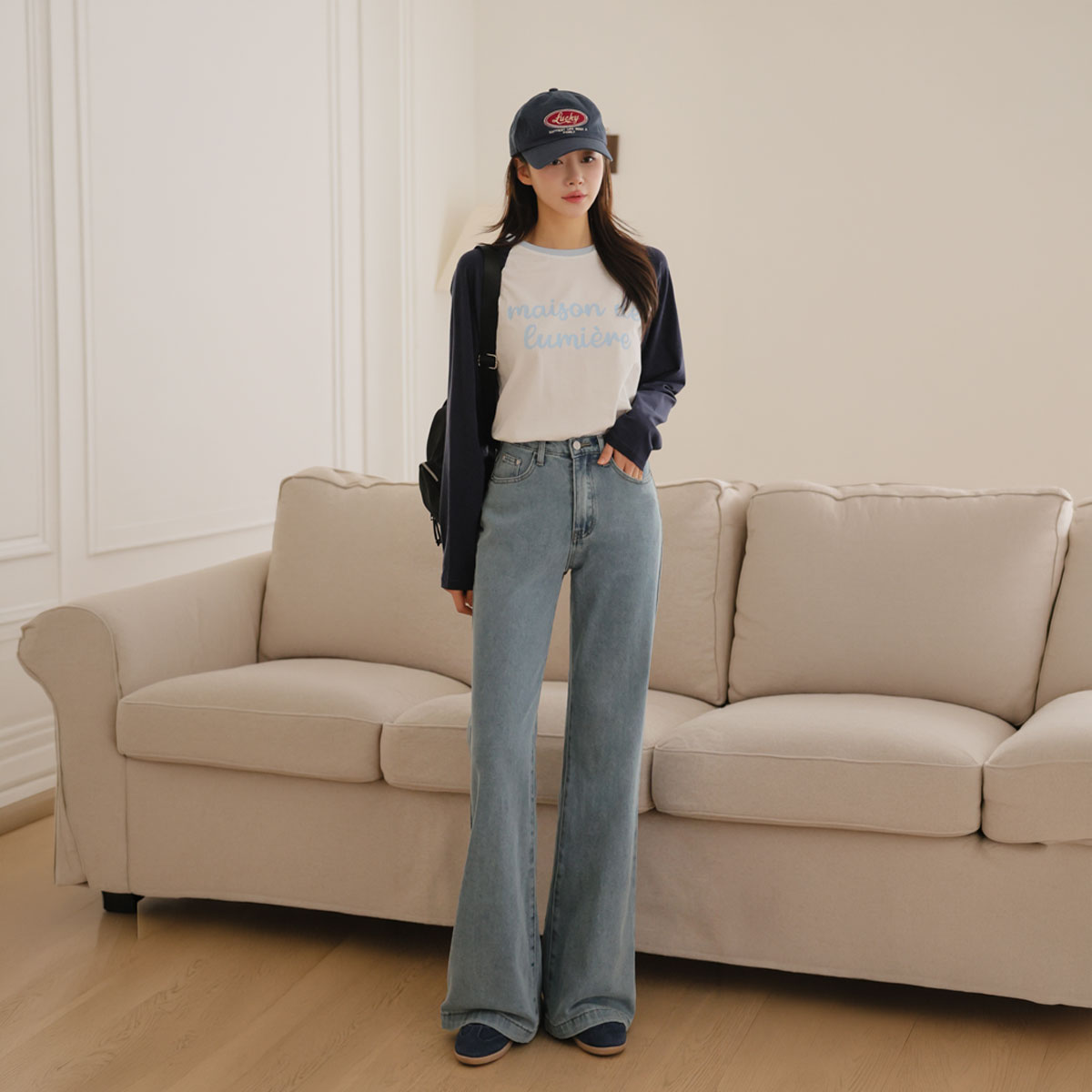 3TYPE Soft Lyocell Wide Bootcut Denim Pants