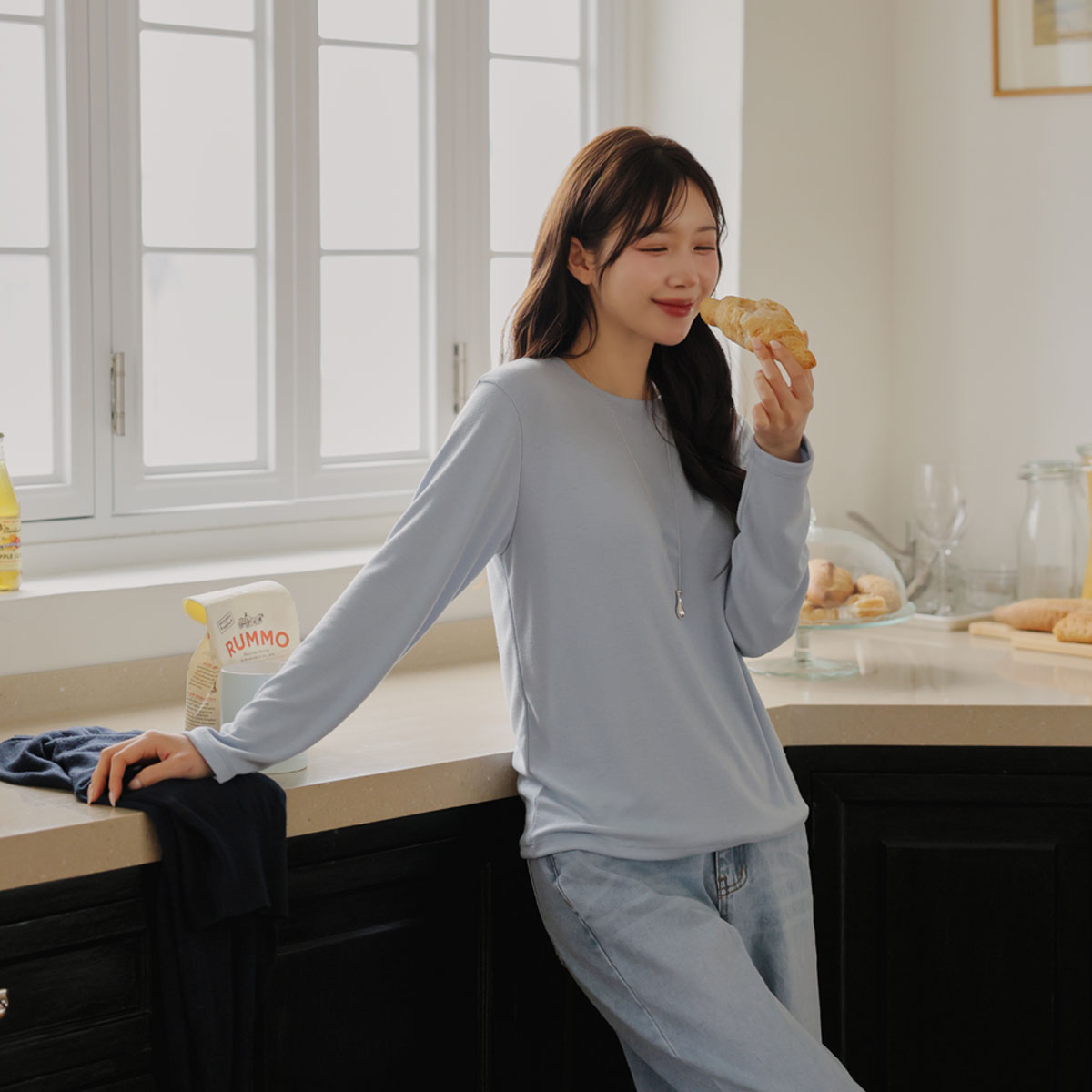 Basic Hoodie Long-sleeved T-shirt