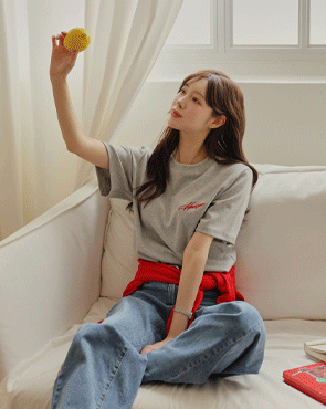 Heaven embroidery spandex short sleeve t-shirt