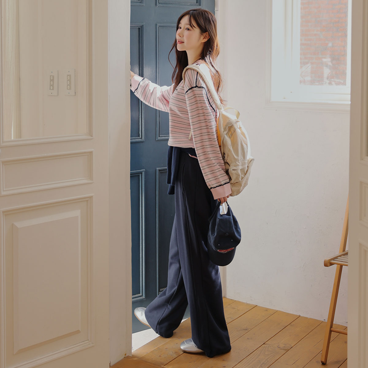 Stitch-block single-breasted knit