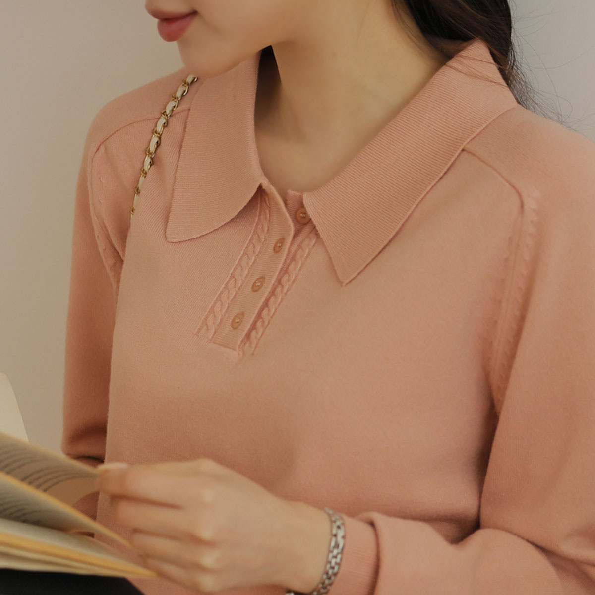 Soft viscose nagrang collar knit