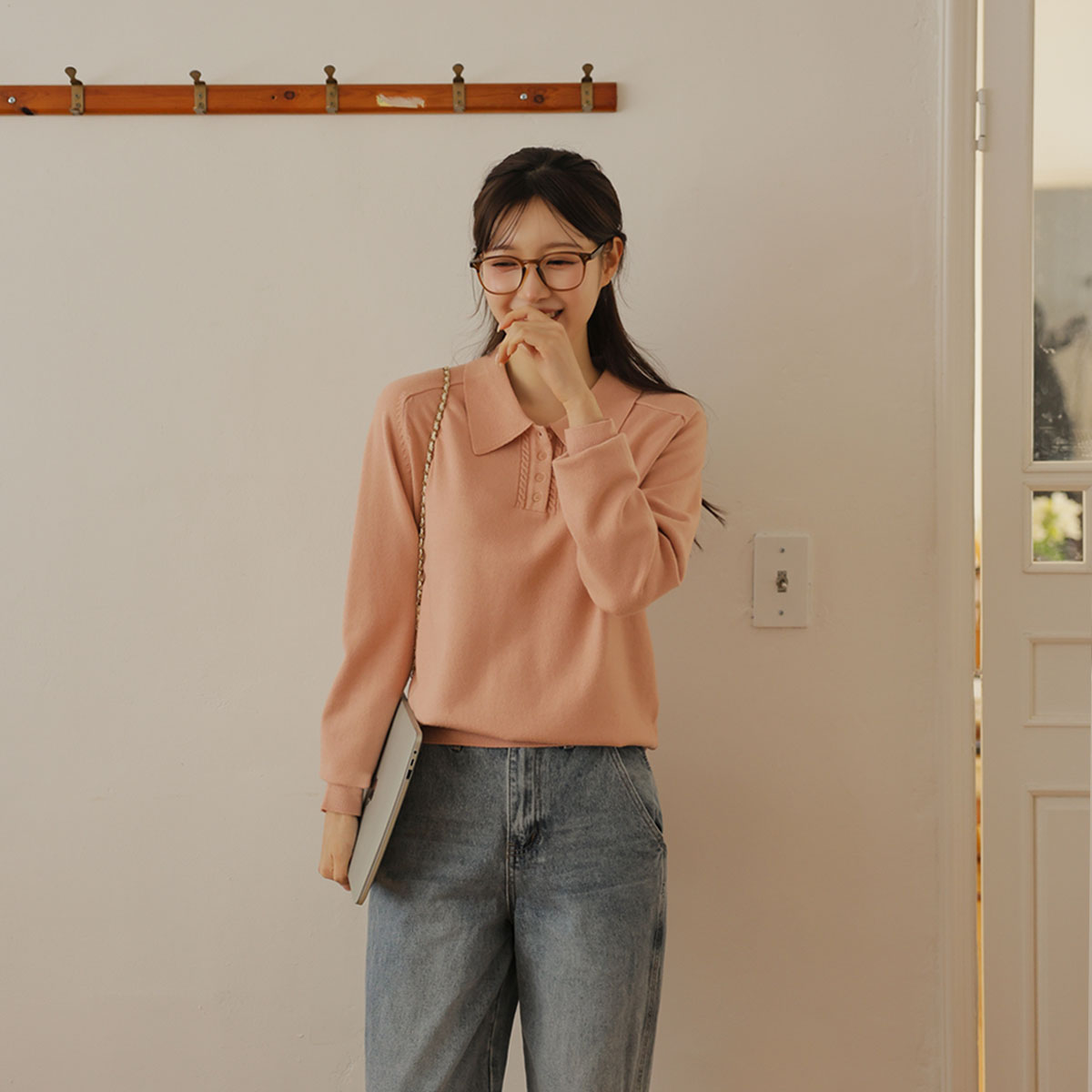 Soft viscose nagrang collar knit