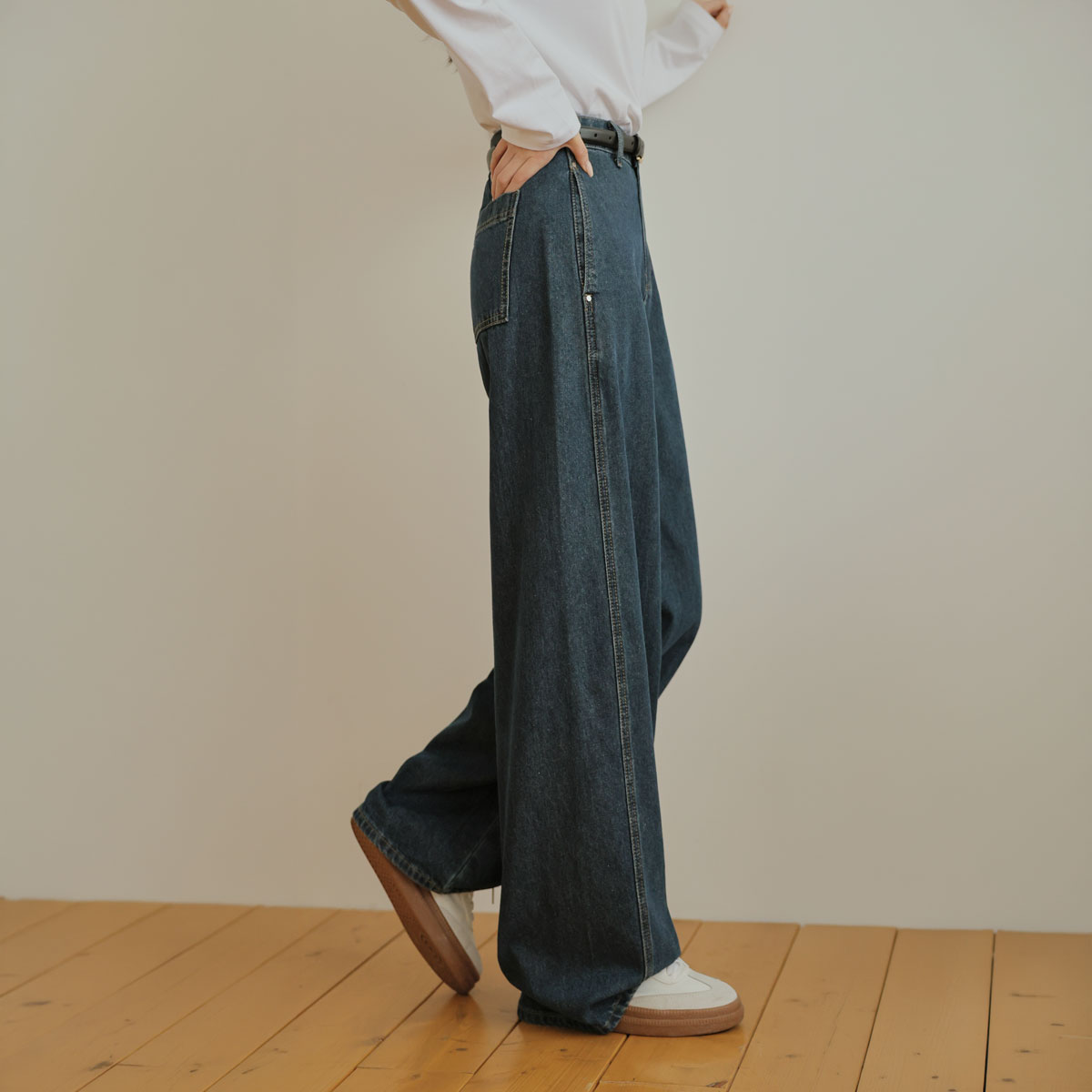 3TYPE Pocket Cut Denim Wide Pants