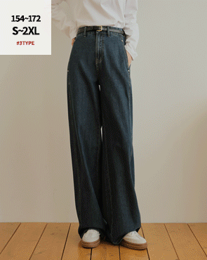 3TYPE Pocket Cut Denim Wide Pants