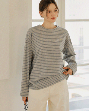 Pendant loose fit single-breasted long-sleeved T-shirt