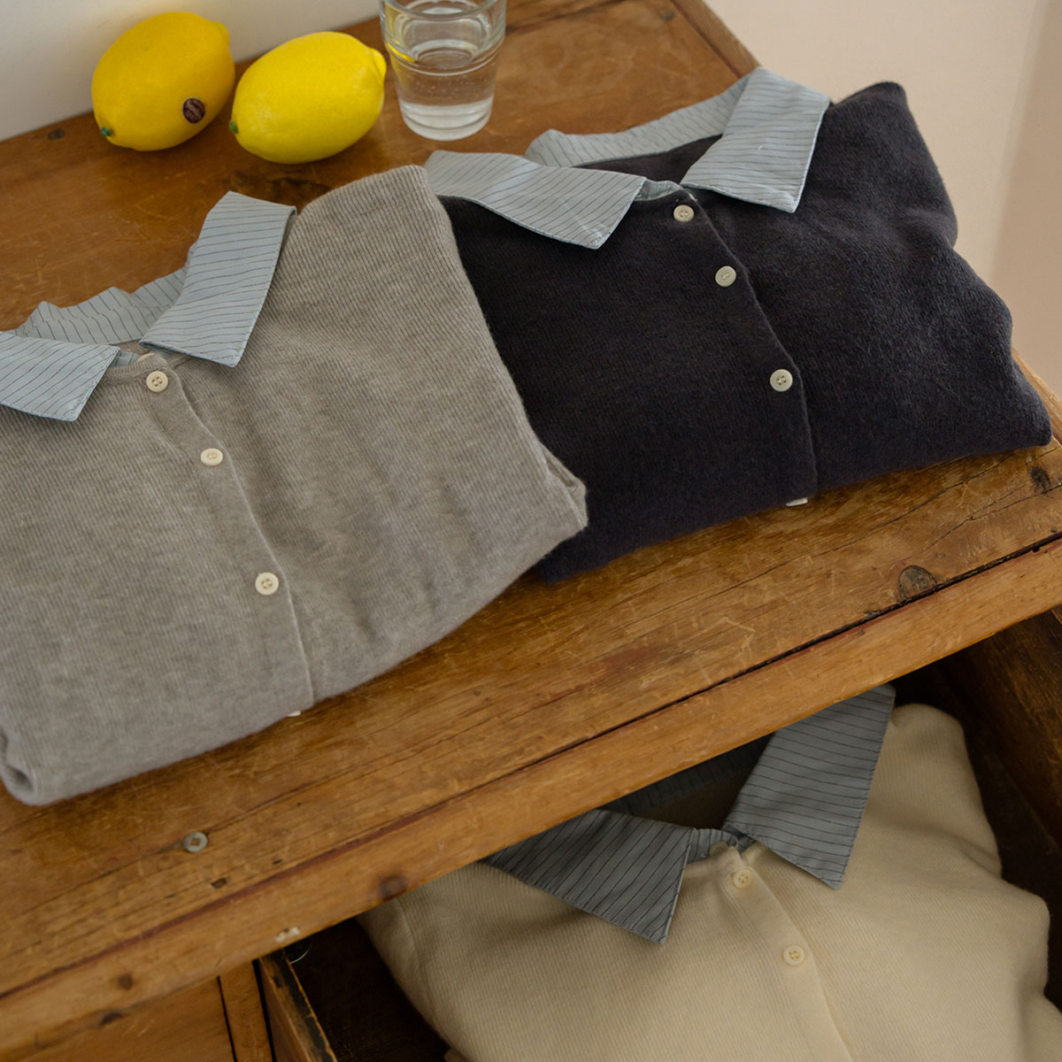 Soft Shirt Color Block Knit