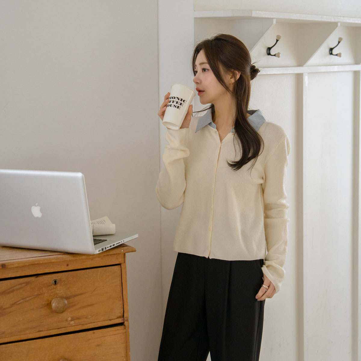 Soft Shirt Color Block Knit