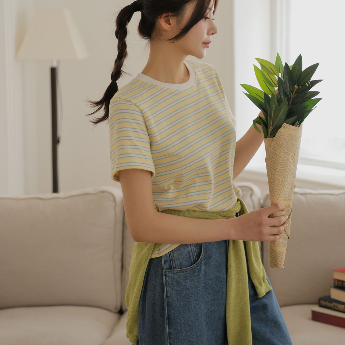 Color blocking Nexibori single-breasted t-shirt