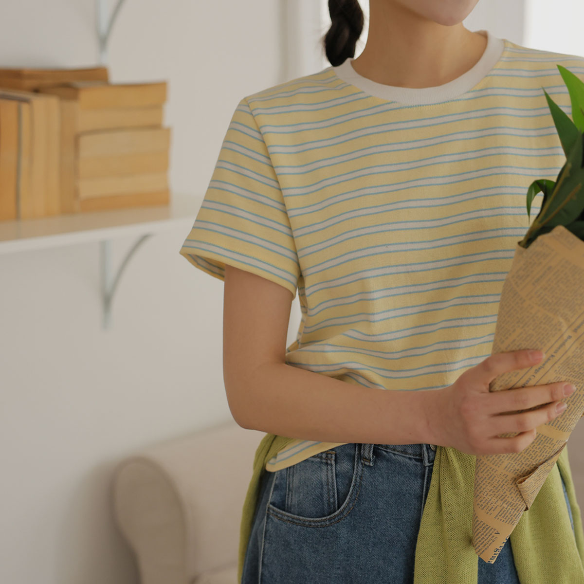 Color blocking Nexibori single-breasted t-shirt