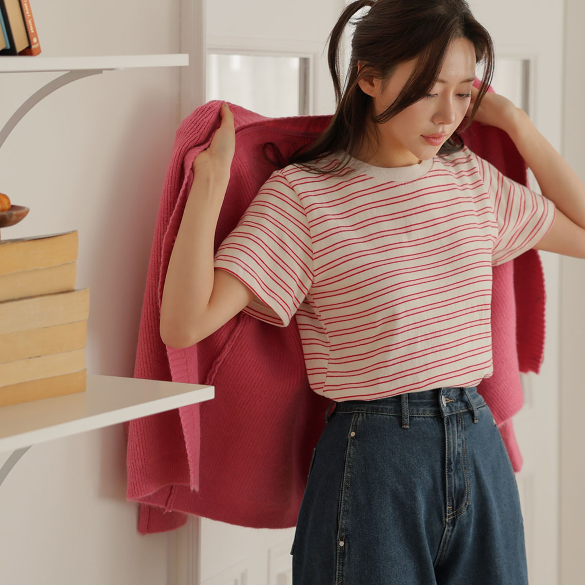 Color blocking Nexibori single-breasted t-shirt