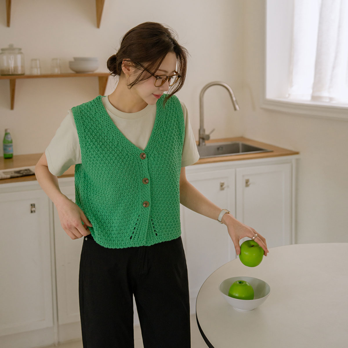 Knit Vest with Buttons