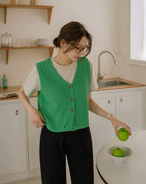 Knit Vest with Buttons