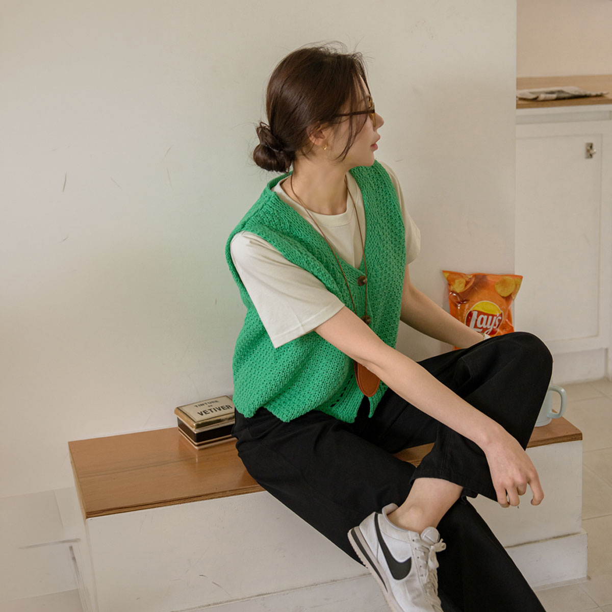 Knit Vest with Buttons