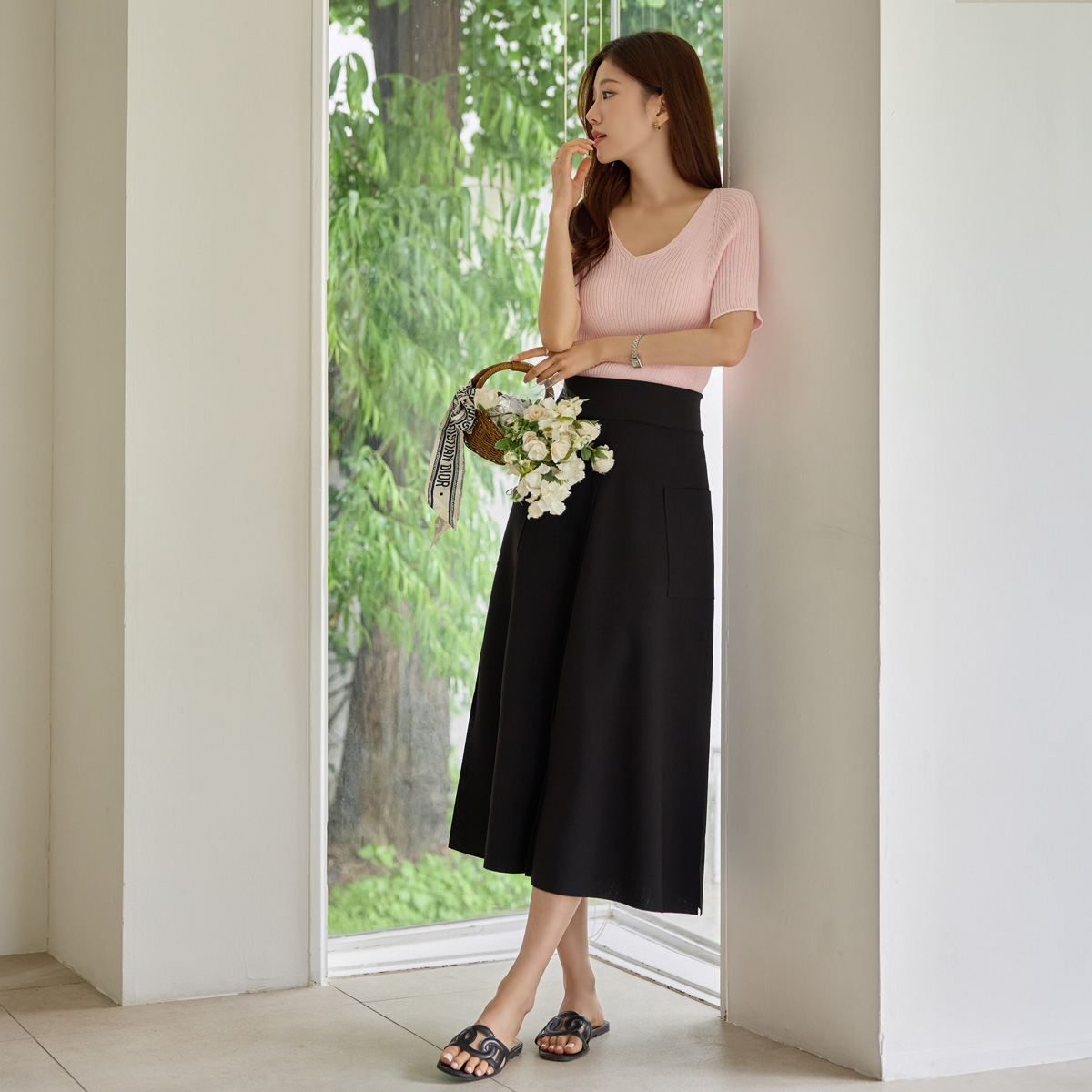 <b>[Special 2-Piece Deal]</b> <b>[Wrinkle-free / Recommended for work / Tummy control / Highly acclaimed✨]</b> <b>[Made]</b> Holy Grail Stretchy Long Light Slit Skirt