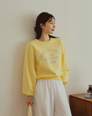 French Color Embroidered Terry Sweatshirt