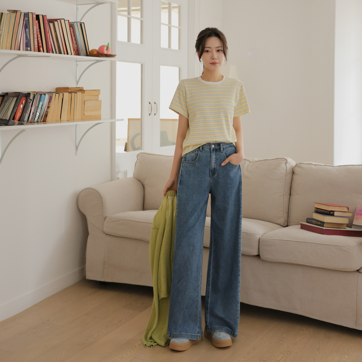 <b>[Extreme Softness]</b> 3-Type Lyocell Folding Wide Denim Pants