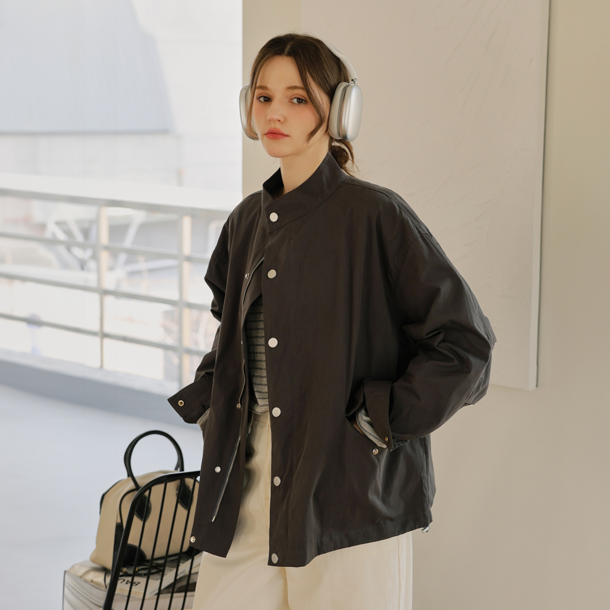 Snap Pocket Highneck Jacket