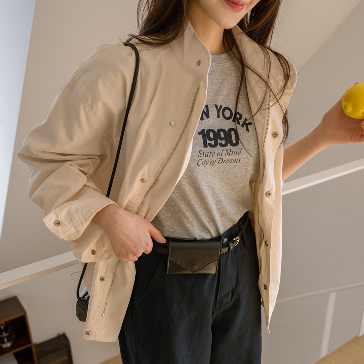 Snap Pocket Highneck Jacket