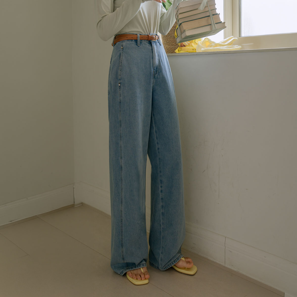 3TYPE Pocket Cut Denim Wide Pants