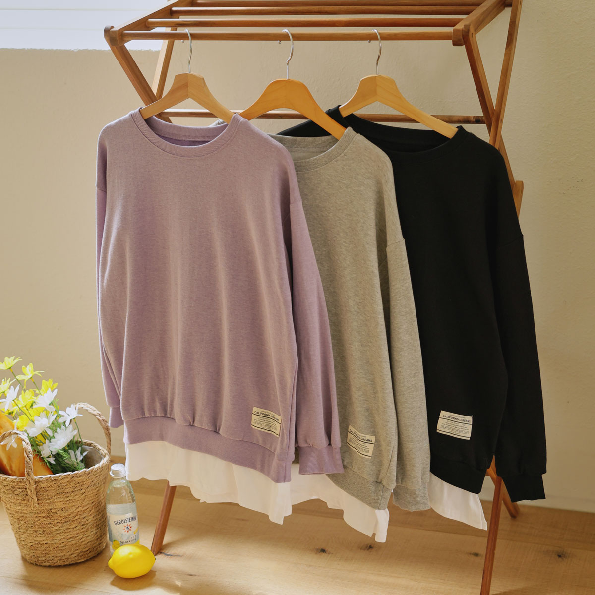 <b>[Special 2-Piece Deal]</b> Labels Color-Blocked Layered Sweatshirt