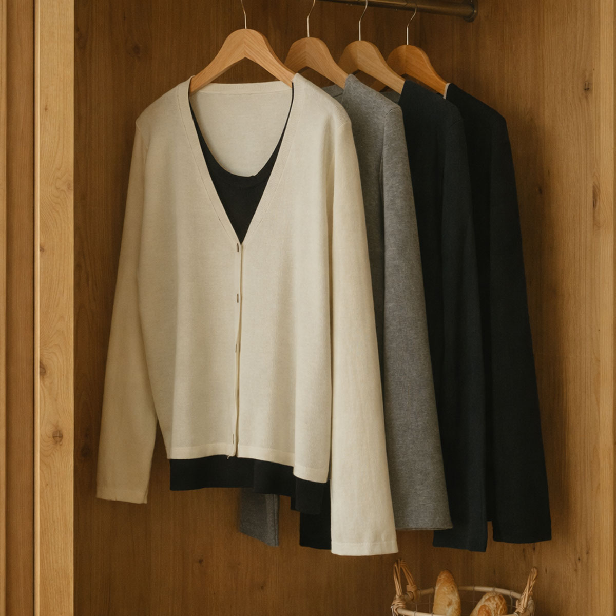 Color-block layered long-sleeve knit